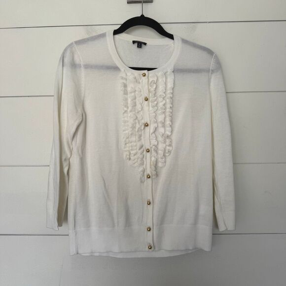 Talbots Women’s Medium White Cream Cardigan Sweater - Picture 1 of 5